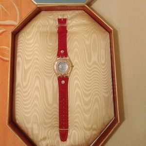 🆕️ Swatch Ltd Edition, Swarovski crystal, strap watch, watch-mint condition